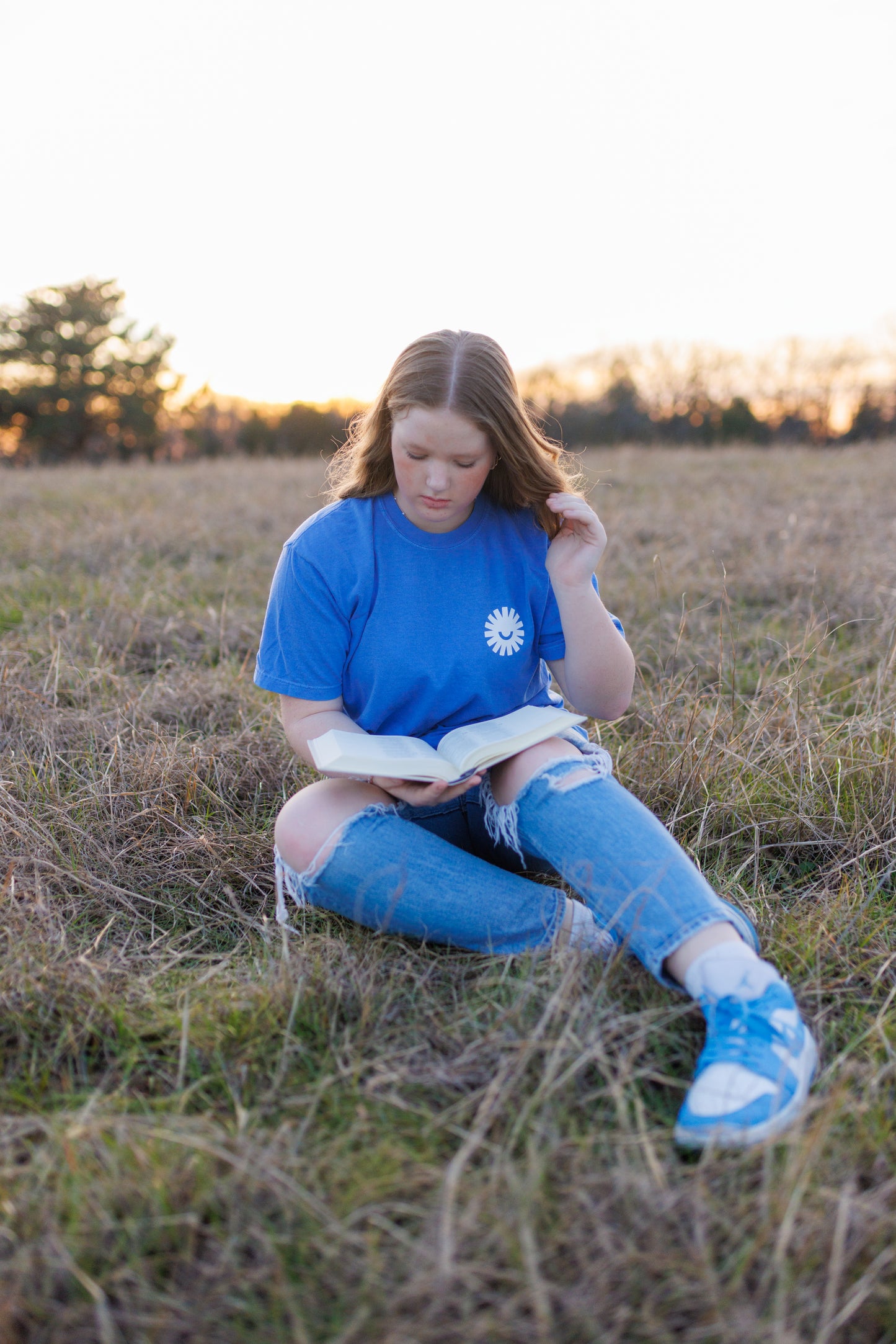 "Faithful & Free"- Periwinkle Tee