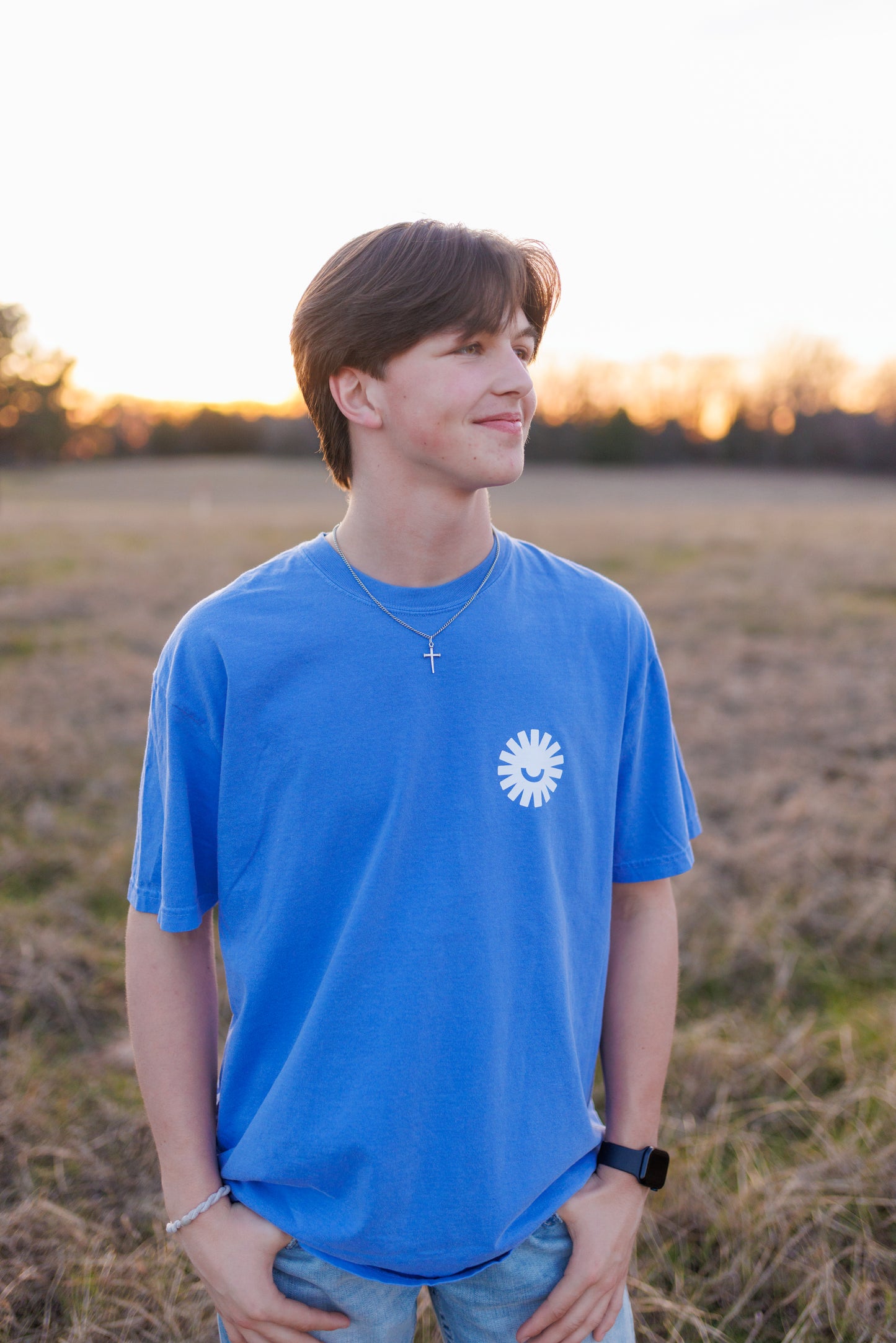 "Faithful & Free"- Periwinkle Tee