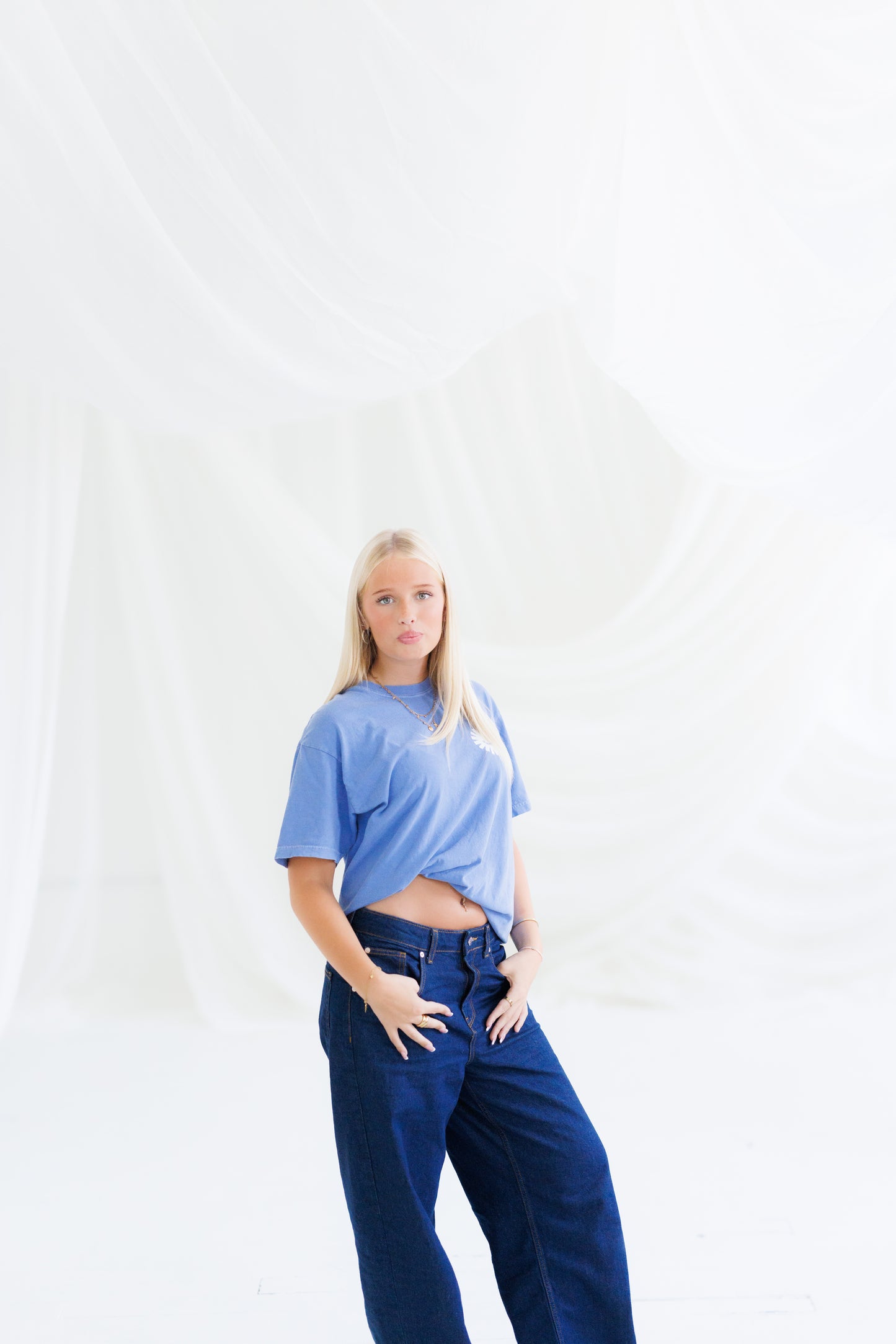 "Faithful & Free"- Periwinkle Tee