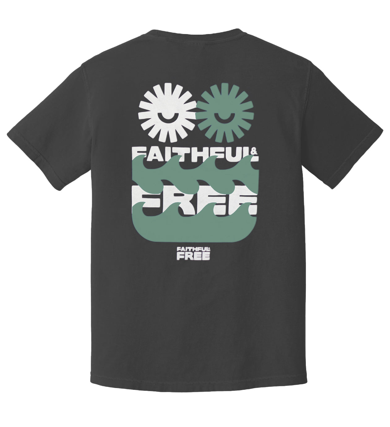 "Faithful & Free" Waves - Granite Tee